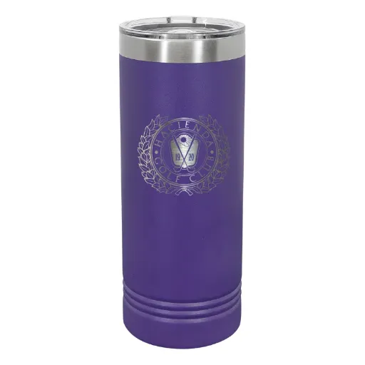 22 OZ. PURPLE POLAR CAMEL STAINLESS SKINNY TUMBLER WITH SLIDER LID